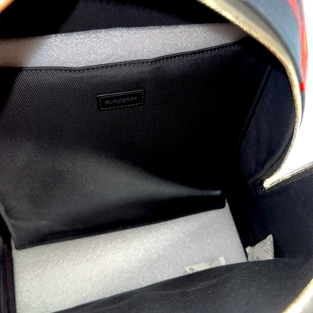 NEW $1350 Burberry NAVY and Red NOVA Check Backpack FULL SIZE GORGEOUS NWT - Picture 15 of 16